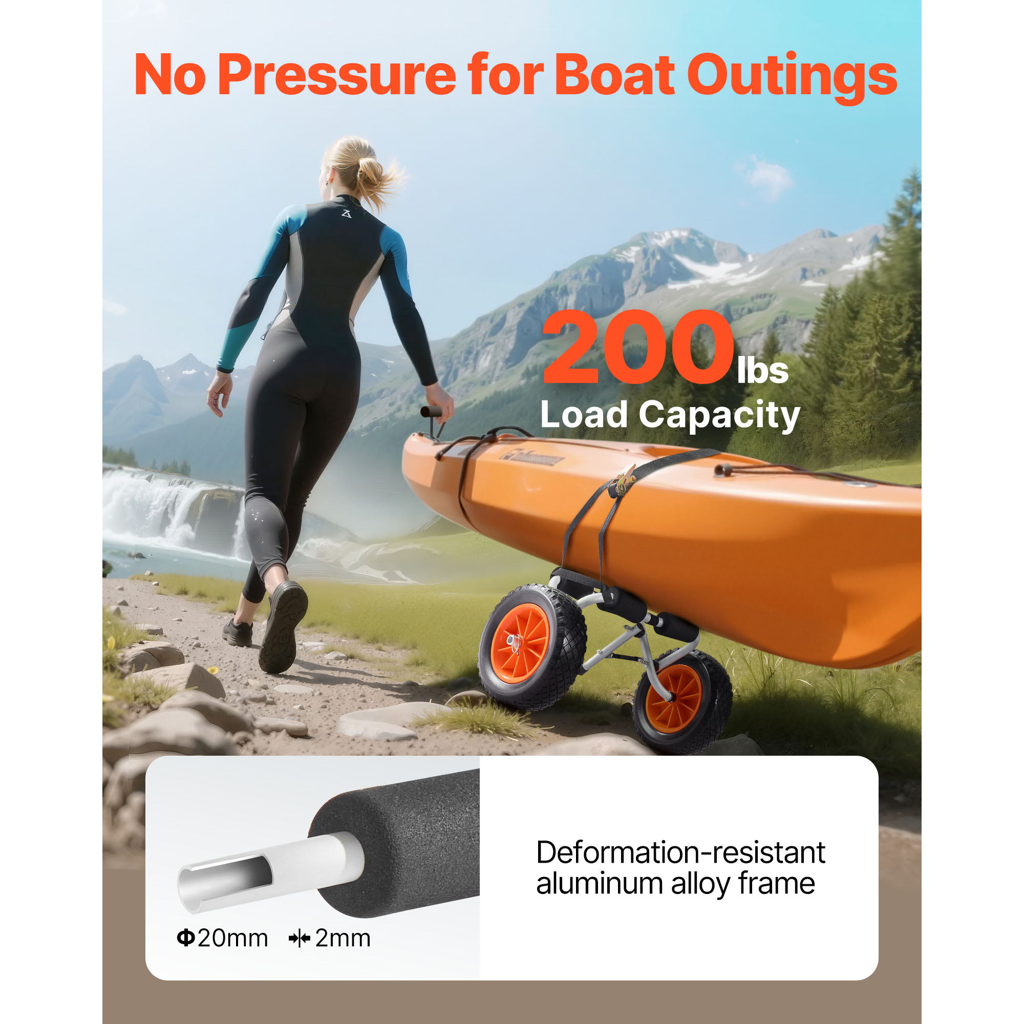 SucceBuy 200 lbs Kayak Cart Fo - đánh giá và giá Fishing Kayak Cart